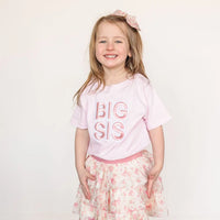 Big Sis Embroidered Patch Short Sleeve T-Shirt