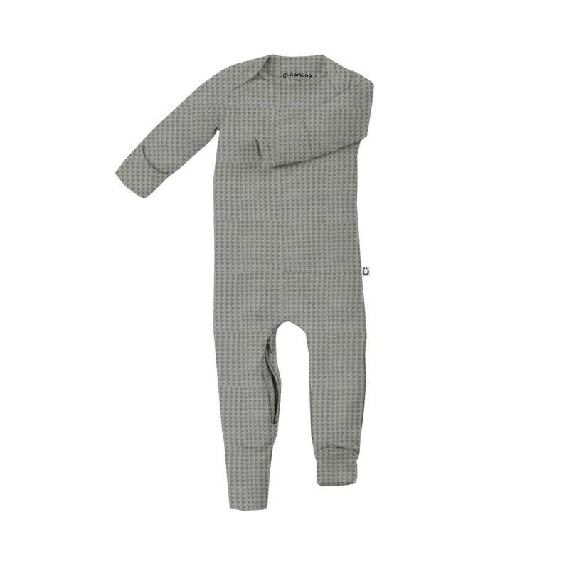 Waffle Convertible Pajamas - Sage