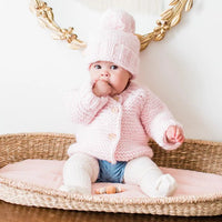 Blush Pink Garter Stitch Beanie