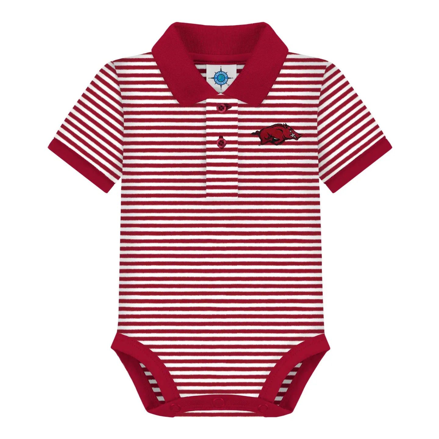 Arkansas Razorbacks Striped Infant Bodysuit