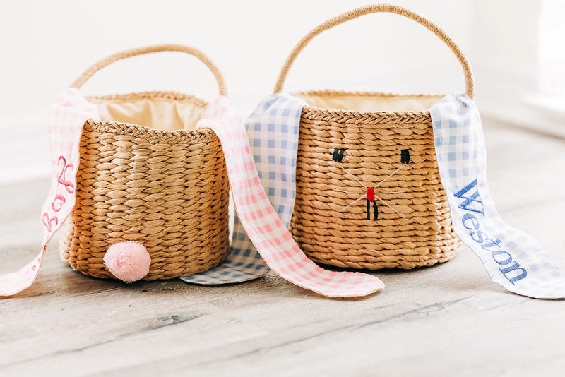 Pink Gingham Easter Basket (Personalization Included)