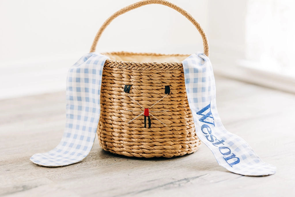 Blue Gingham Easter Basket (Personalization Included)