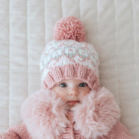 Fairisle Rosy Beanie