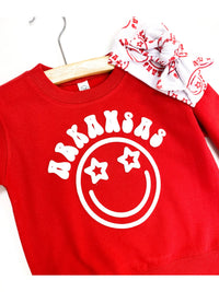 Arkansas Smiley Crewneck Pullover