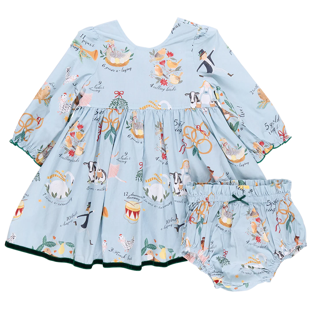 Baby Girls Amma Dress Set - 12 Days of Christmas Baby Girls Amma Dress Set - 12 Days of Christmas
