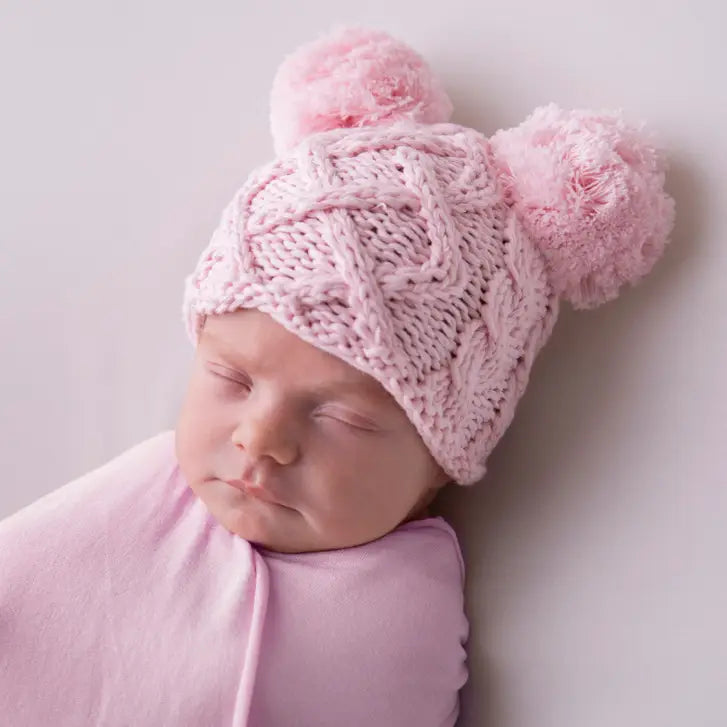 Newborn Pom Pom Beanie | Pink
