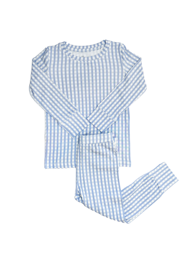 Pajama Set 2 Piece - French Blue Gingham