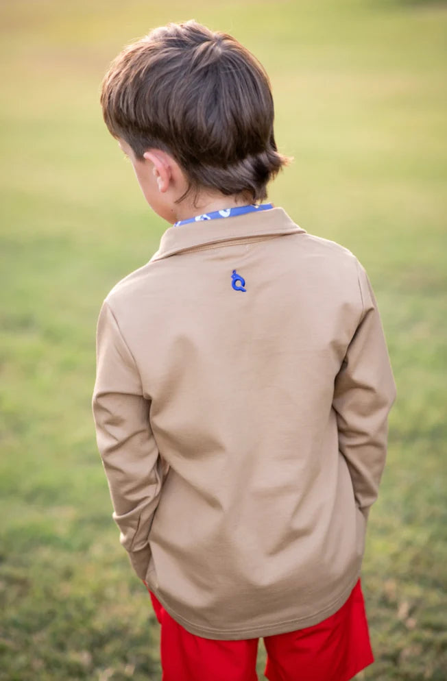 Khaki 1/4 Zip Pullover