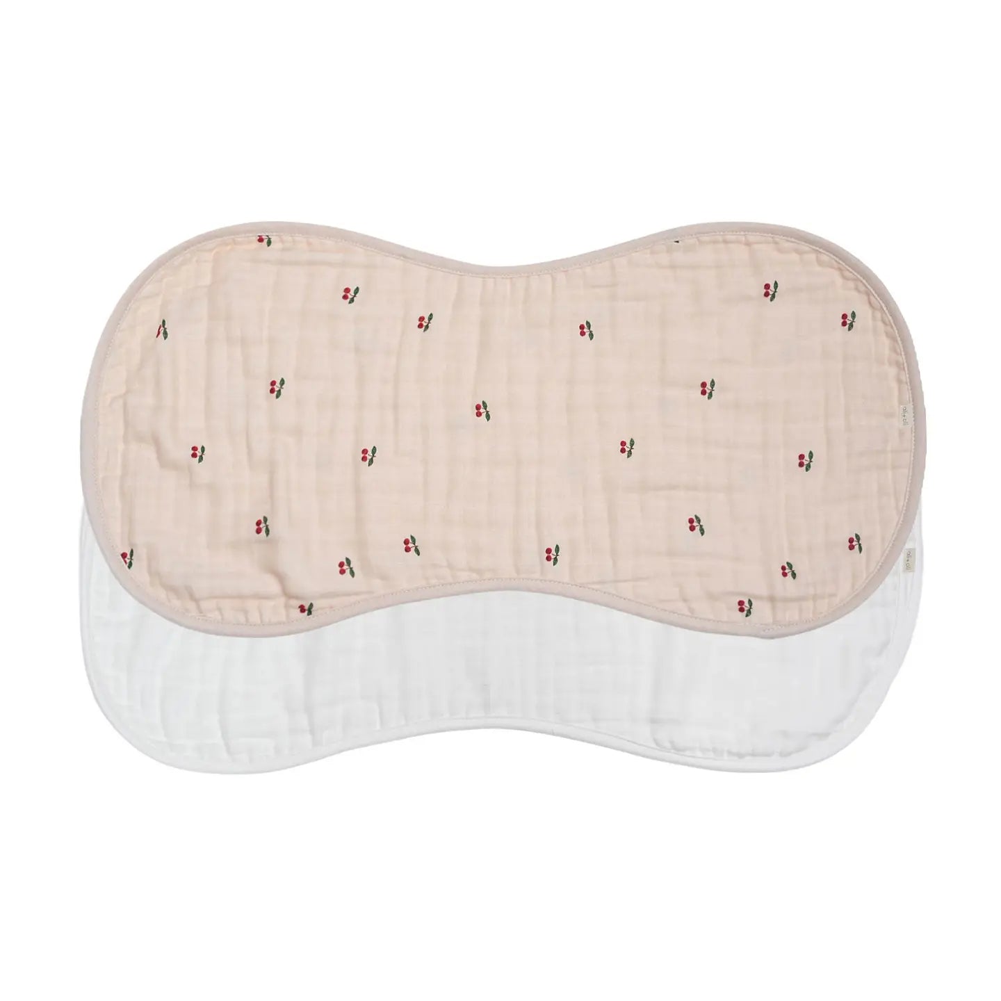 Bamboo Muslin Burp Cloth Set 2-Pack | Cherry-White