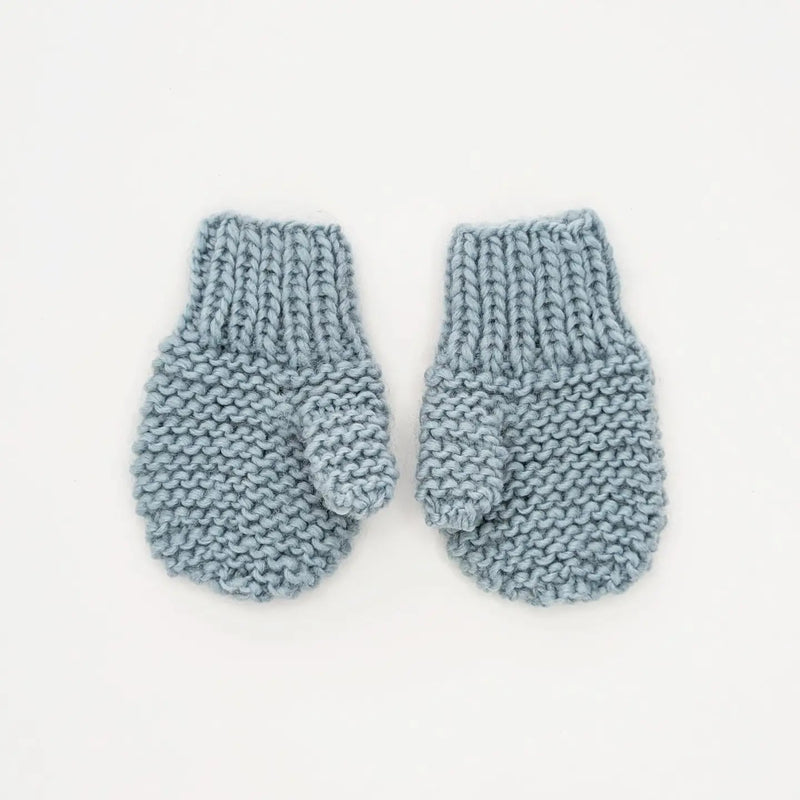 Garter Stitch Mittens | Blue