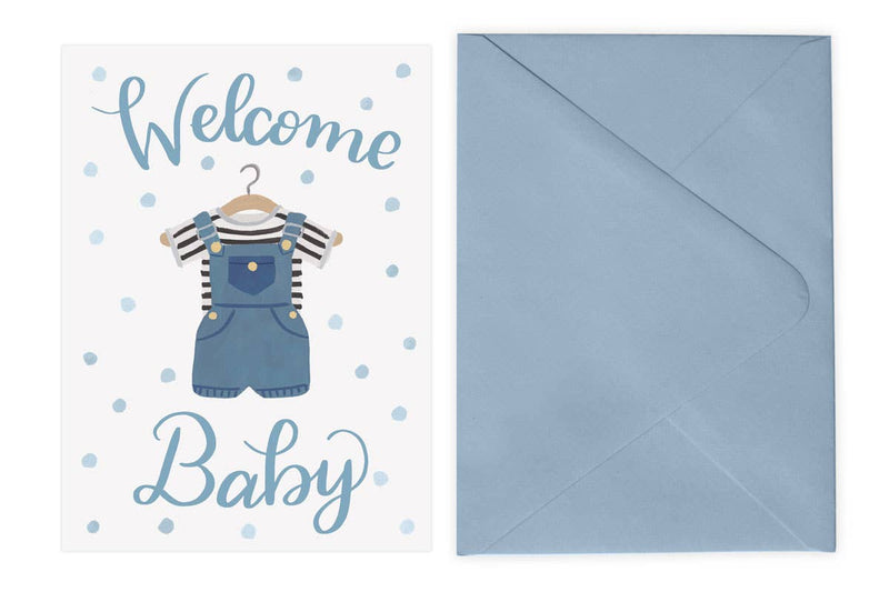 Welcome Baby Card - Blue