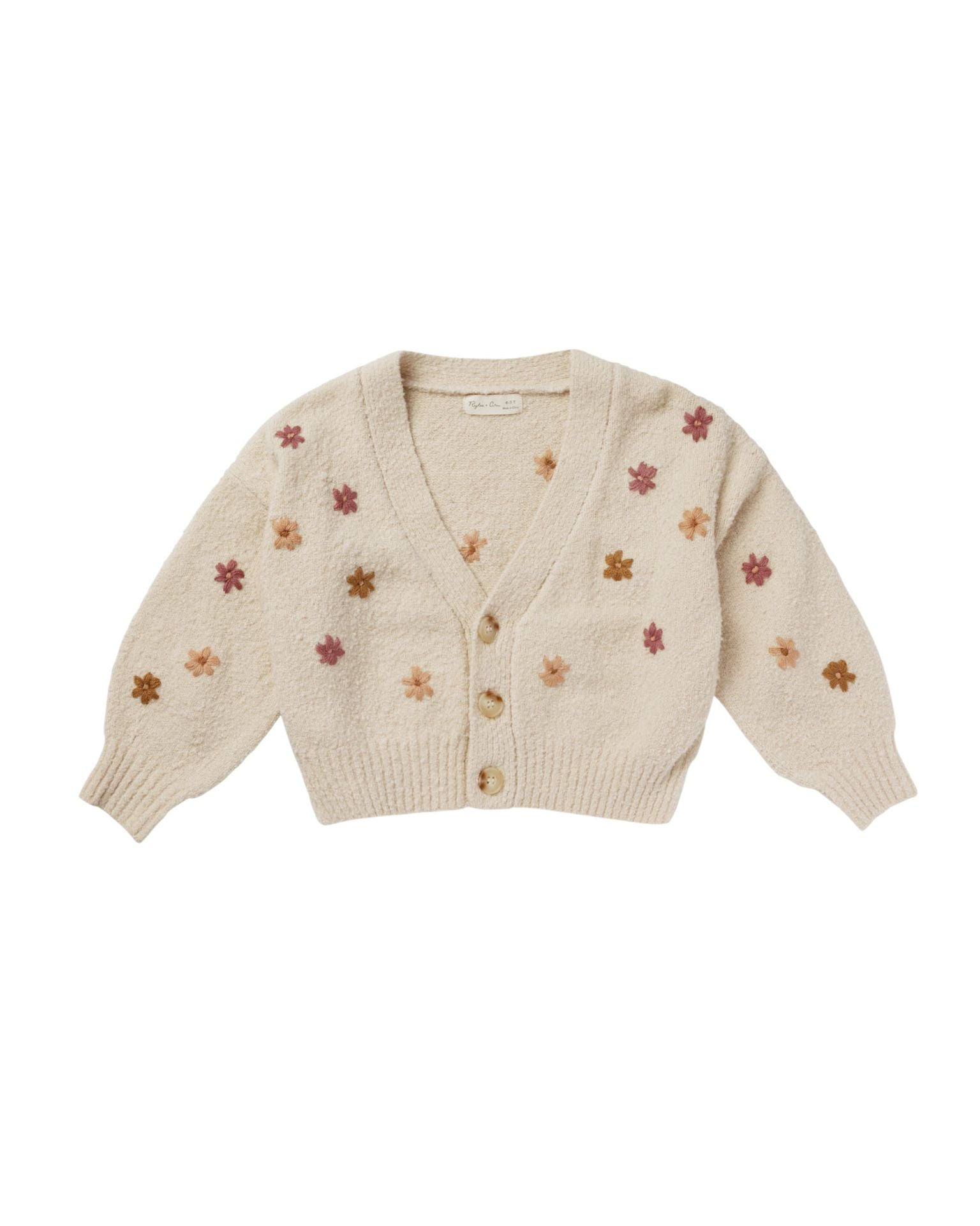 Boxy Crop Cardigan - Fall Flowers