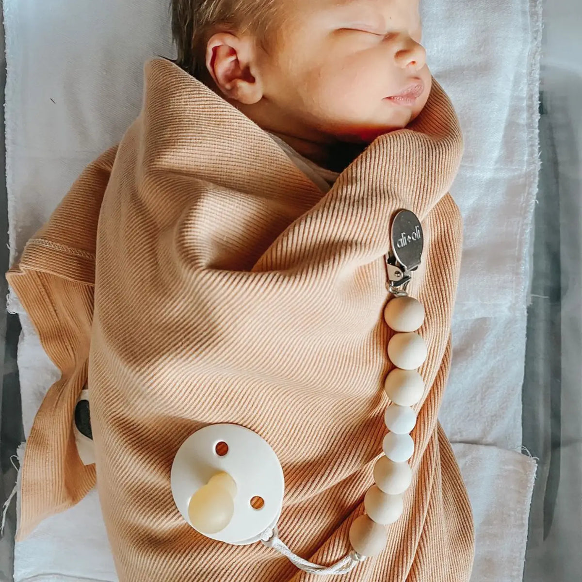 Silicone Pacifier Clip | Natural