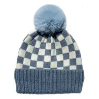 Checker Pom Beanie - Sky