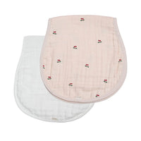 Bamboo Muslin Burp Cloth Set 2-Pack | Cherry-White