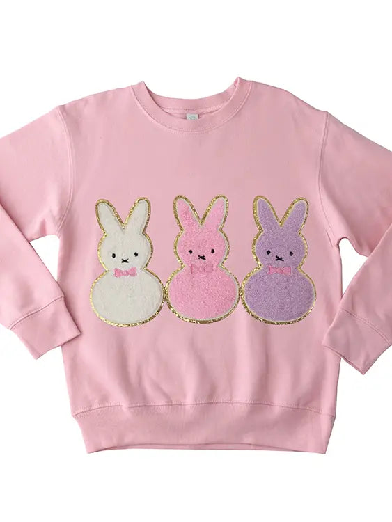 Chenille Bunny Trio Sweatshirt