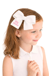 Big Sister Hair Bow | White