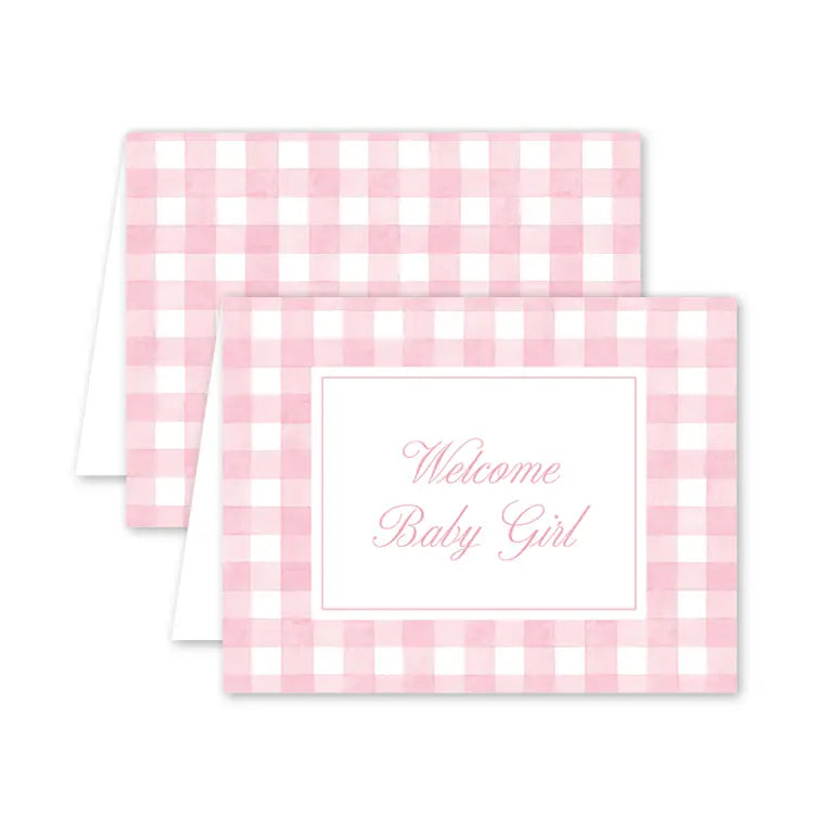 Gingham Baby Pink