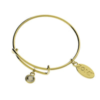 Gold Birthstone Bangle Bracelet