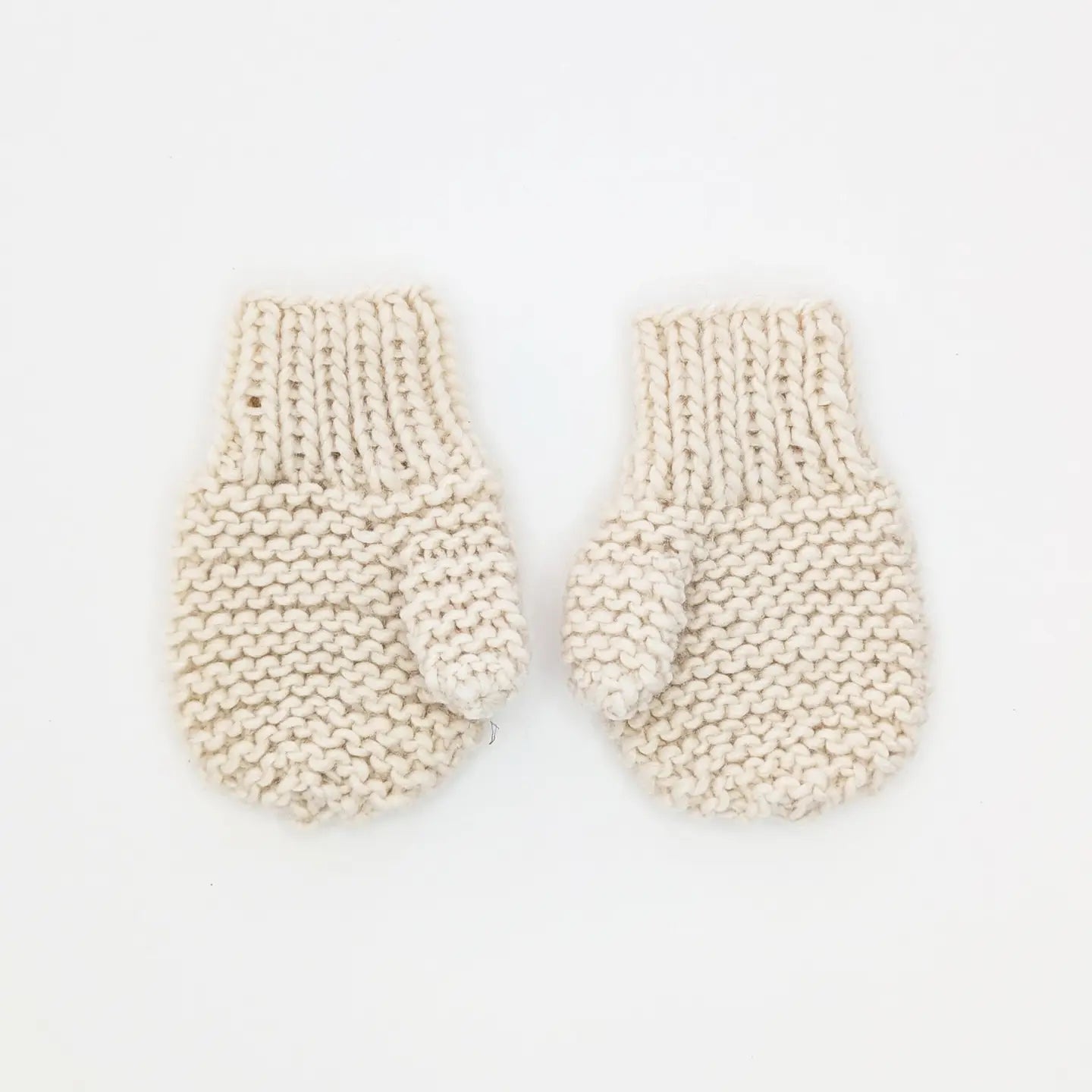 Garter Stitch Mittens | Natural