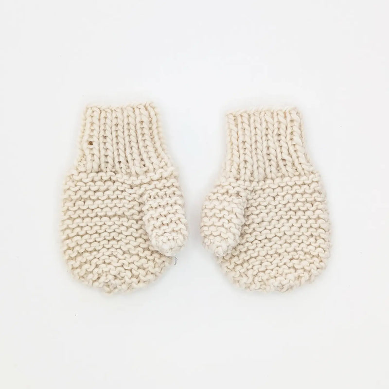 Garter Stitch Mittens | Natural
