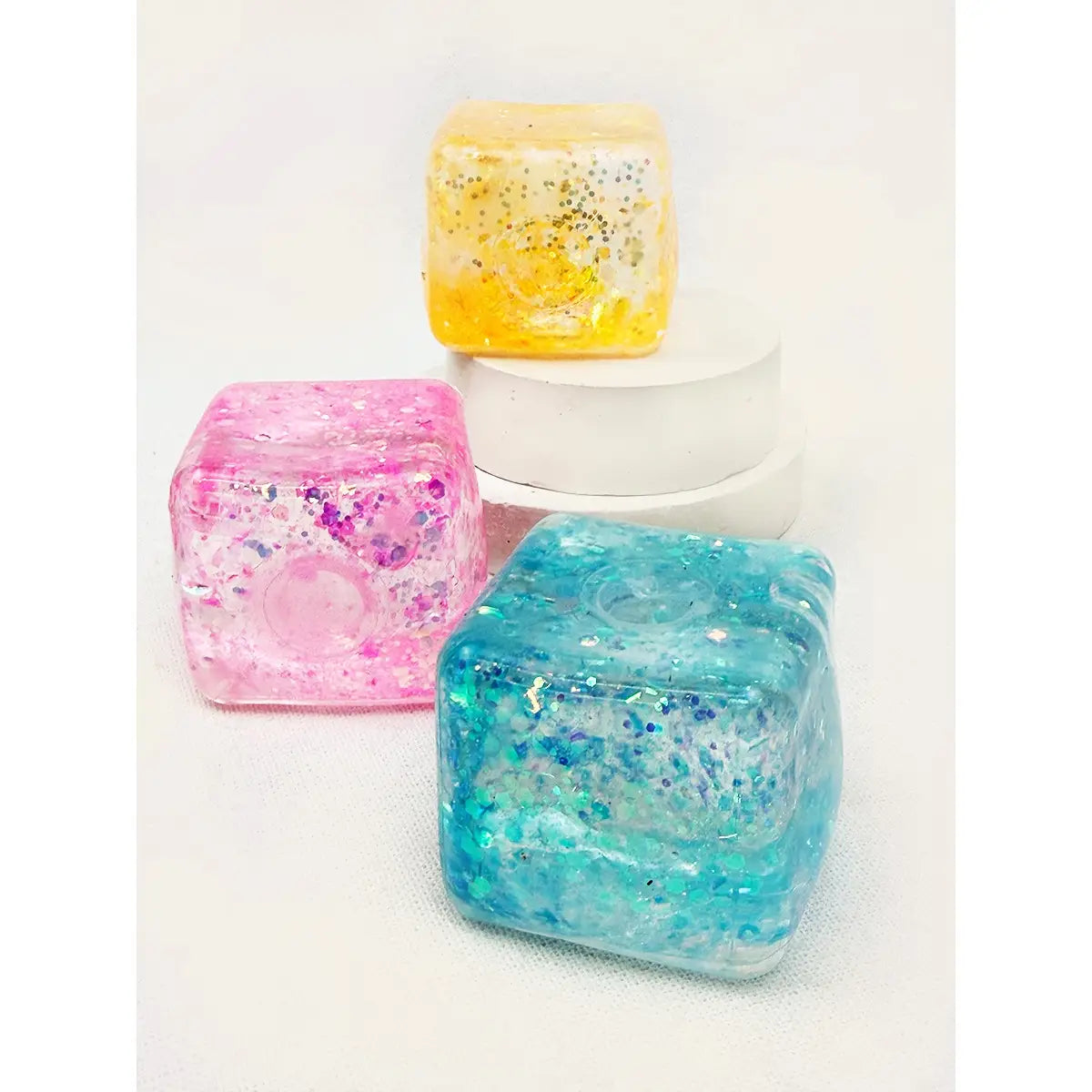 Glitter Ice Cube Squishy Toy