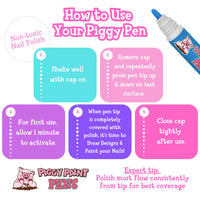 Blazin' Blue Piggy Paint Pen Non-Toxic Kids Nail Polish