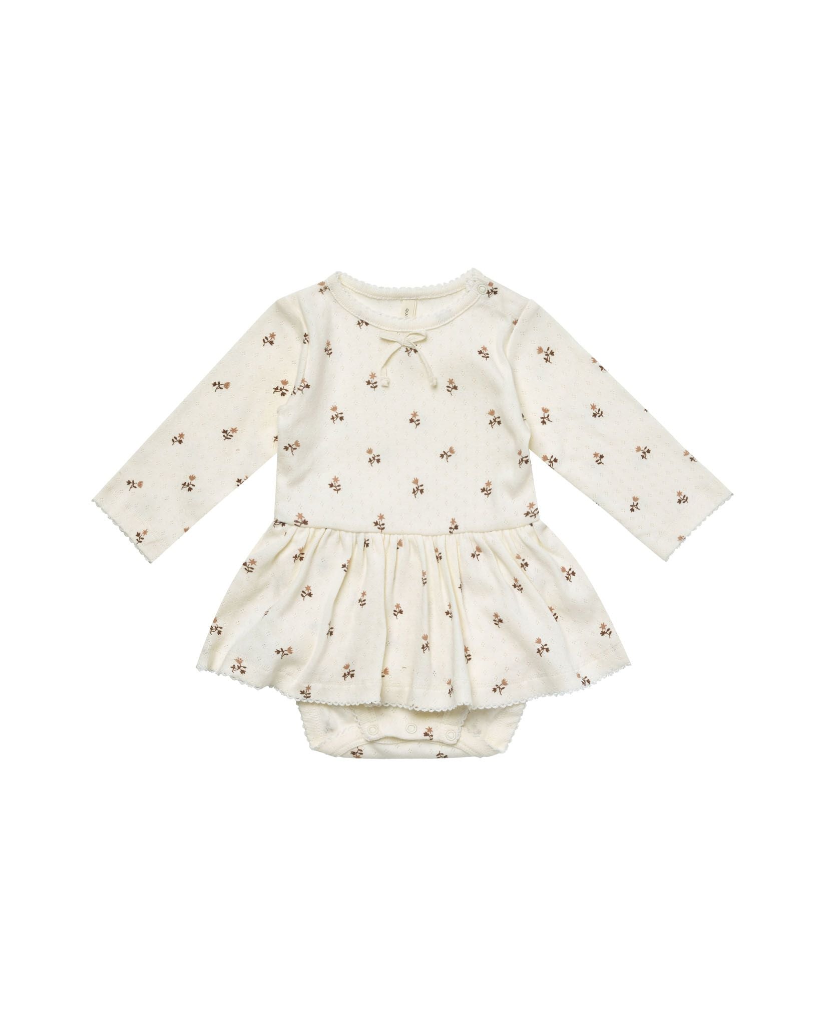 pointelle skirted bodysuit - rose fleur
