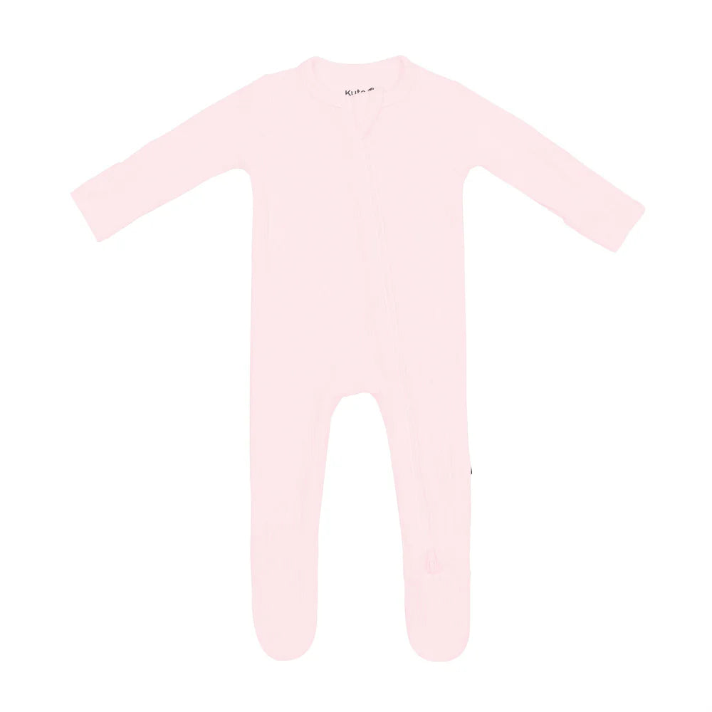 Ribbed Zipper Footie || Sakura