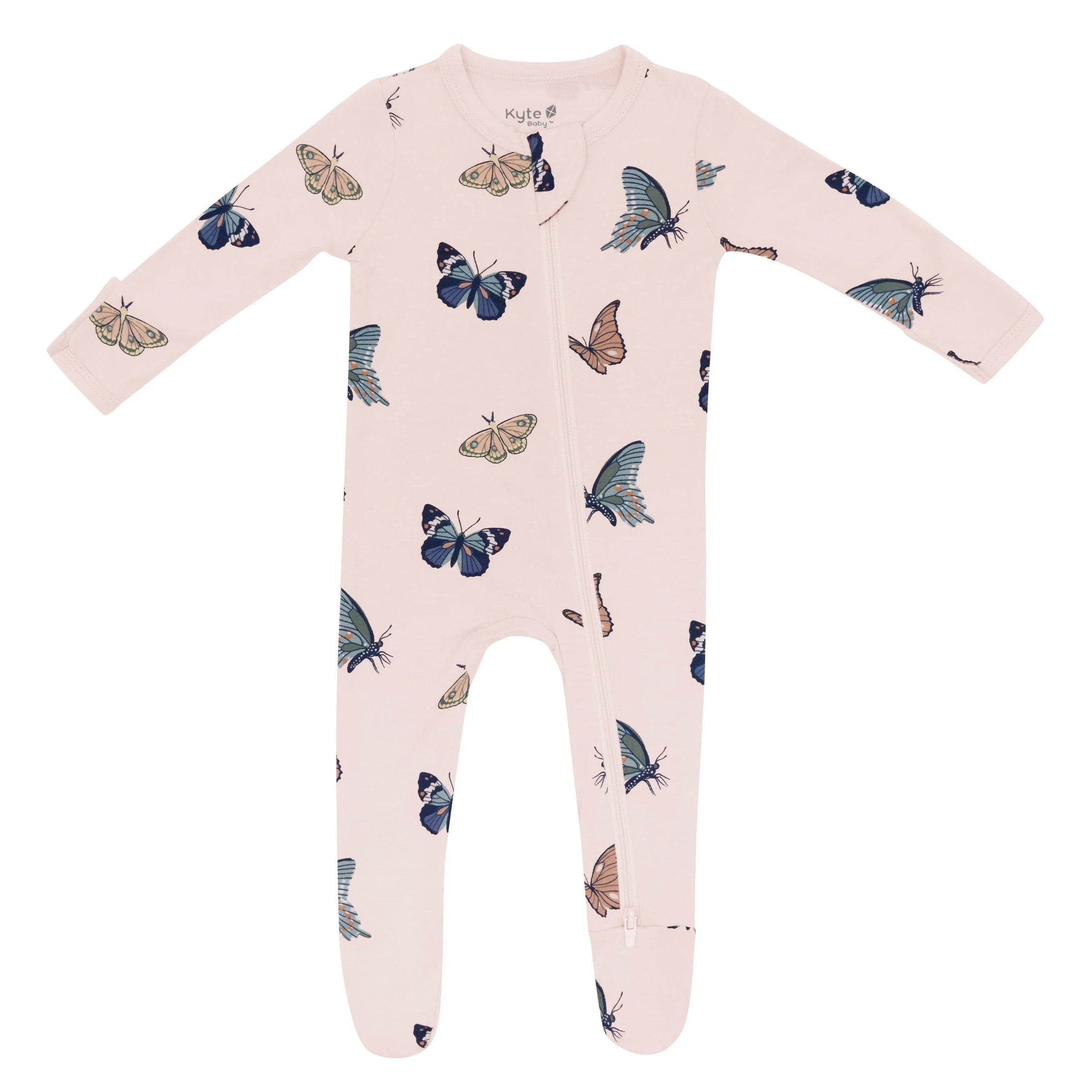 Zippered Footie || Blush Butterfly
