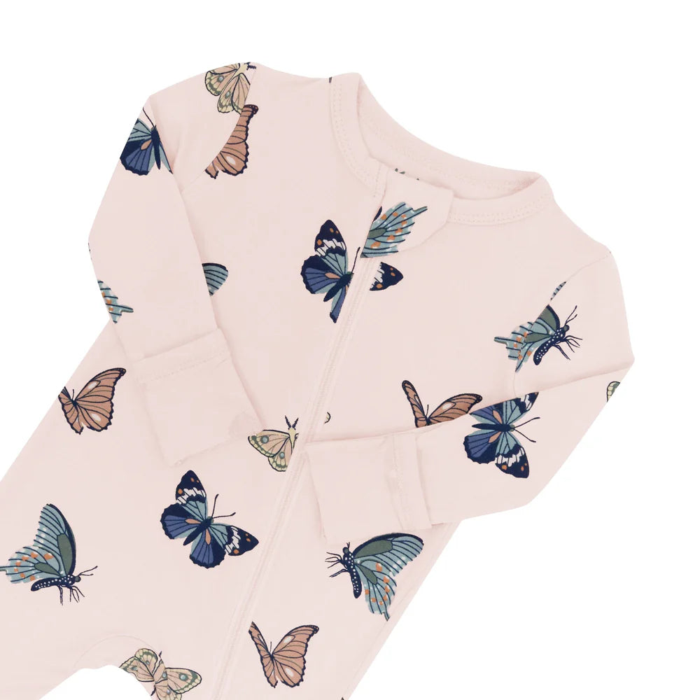 Zippered Romper || Blush Butterfly