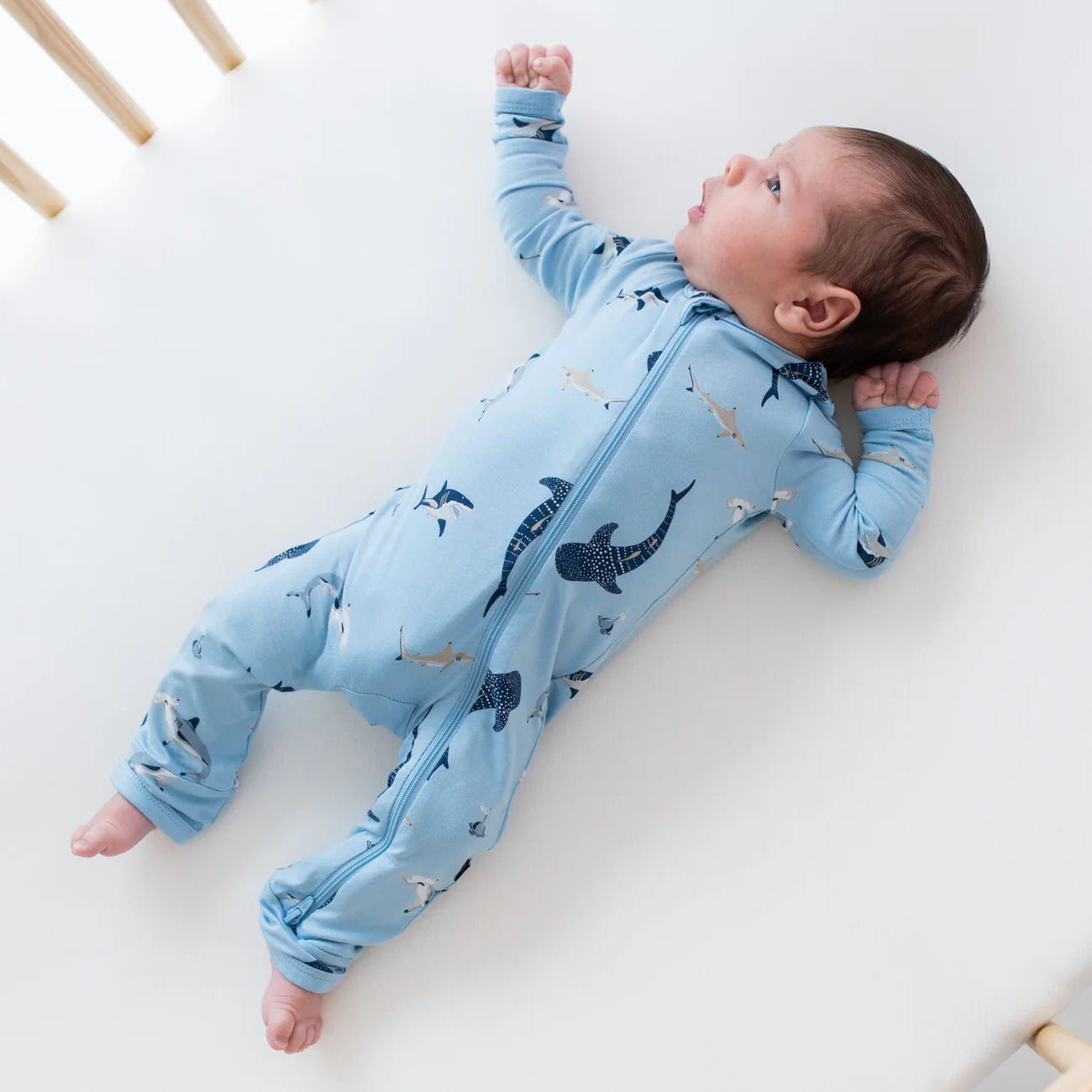 Zippered Romper | Stream Shark