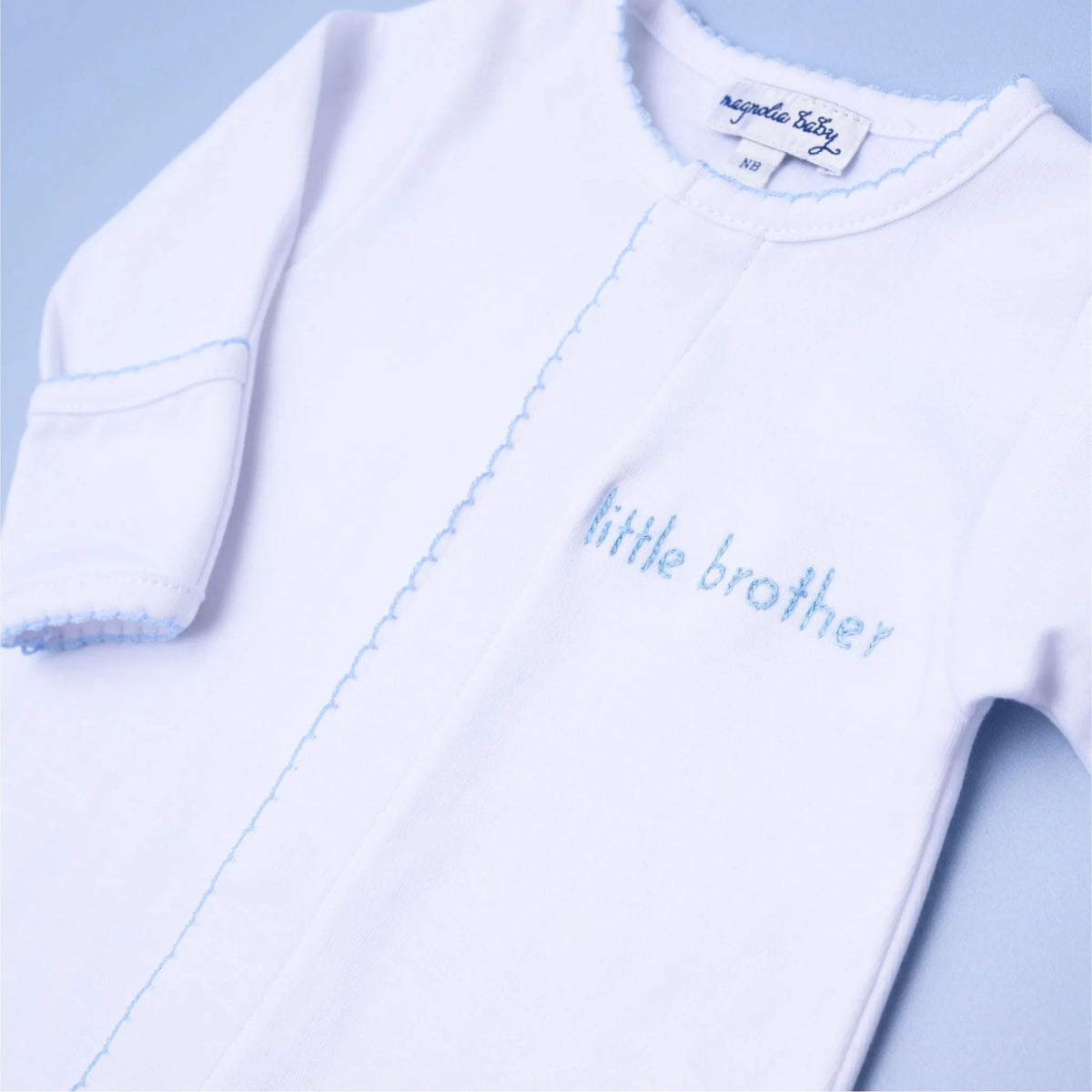 Little Brother Embroidered Footie