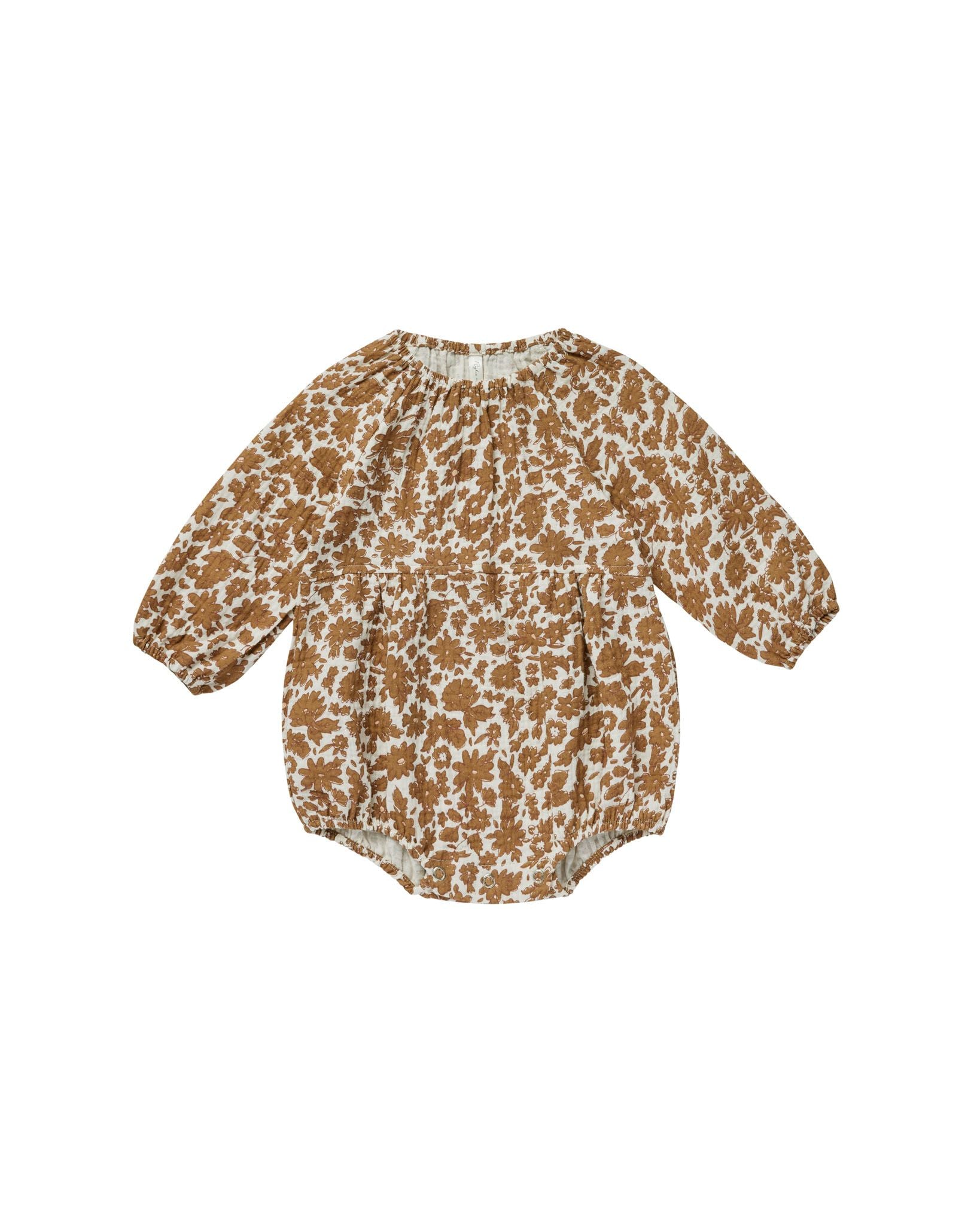 Long Sleeve Bubble Romper - Gold Gardens