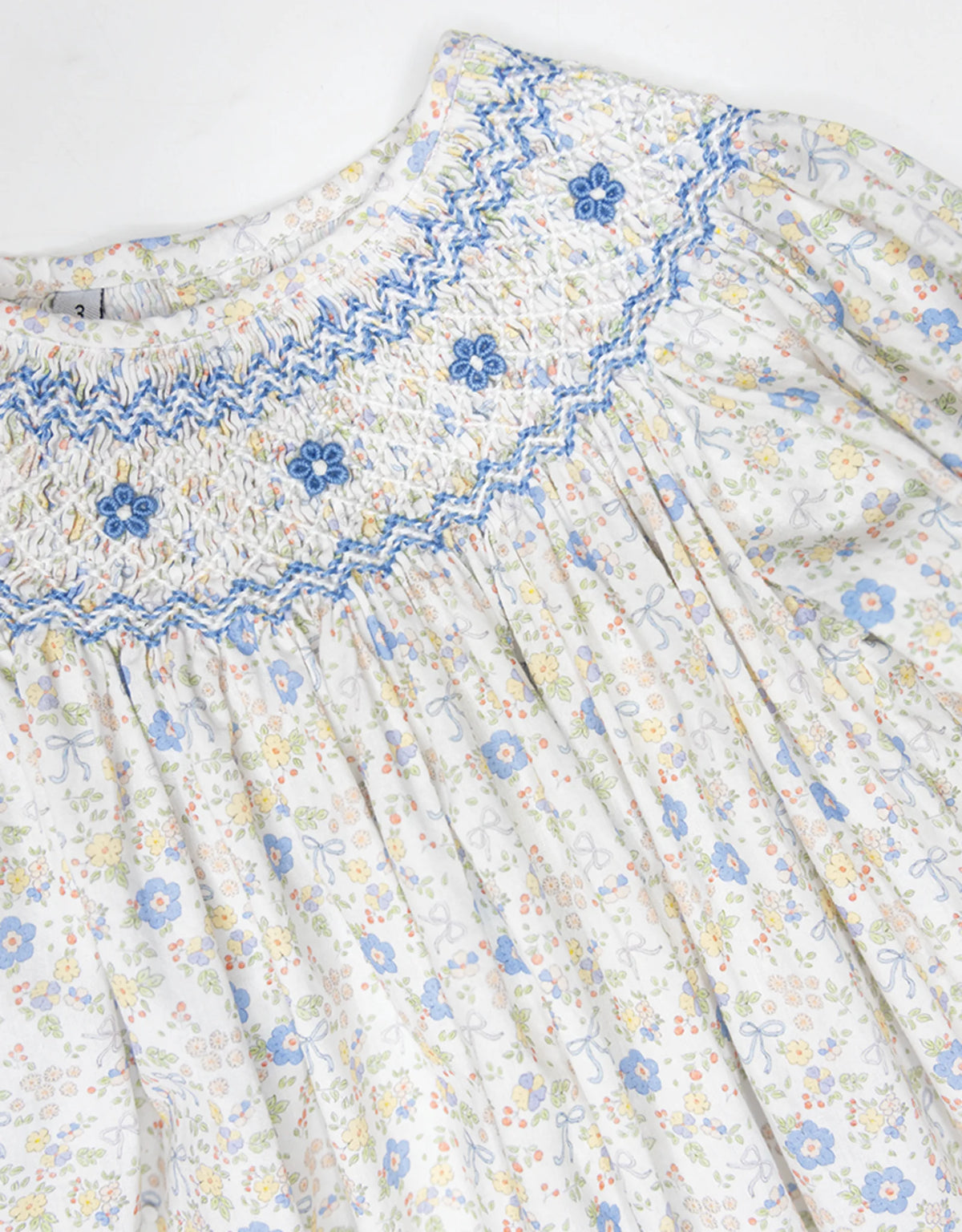 Ashley Blue/Yellow Floral Smocked Dress