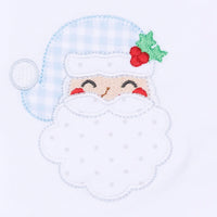 Sweet St Nick Applique Zip Footie - Blue