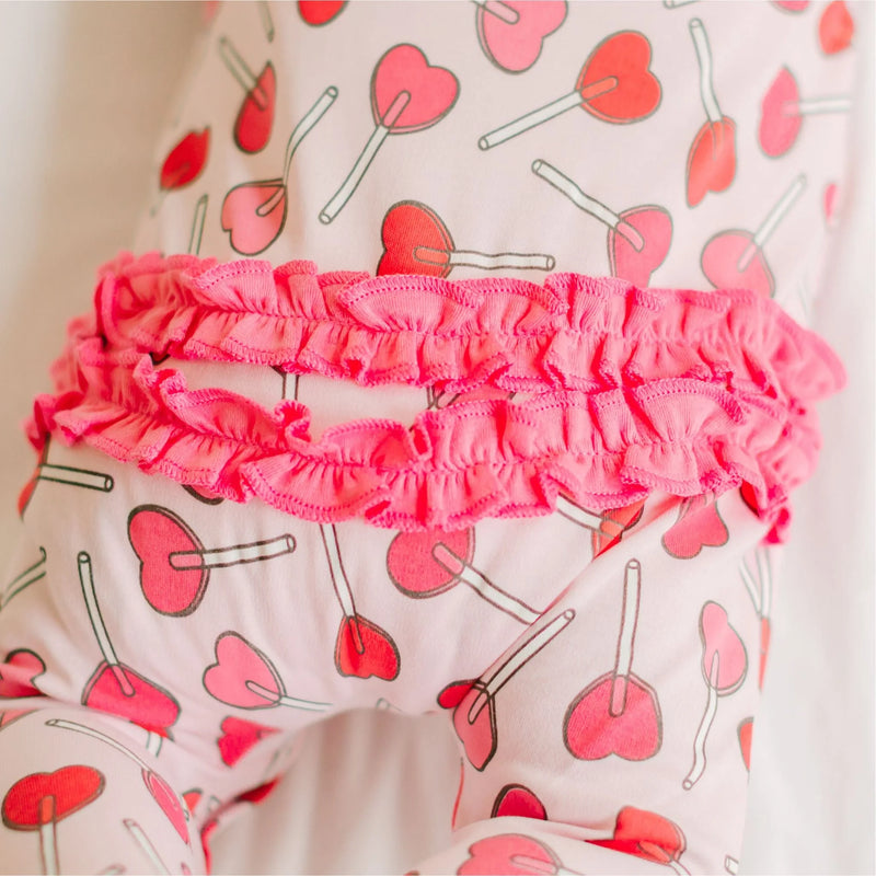 Sweetheart Pops Ruffle Zip Footie