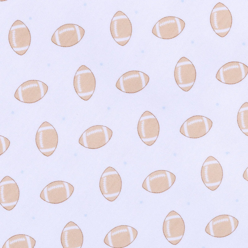 Touchdown Cutie Print Footie - Light Blue