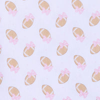 Touchdown Cutie Print Ruffle Footie - Pink