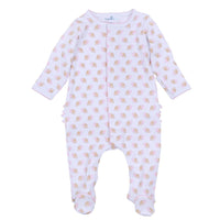 Touchdown Cutie Print Ruffle Footie - Pink
