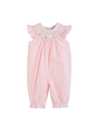 Light Pink Easter Bunny Smocked Baby Playsuit