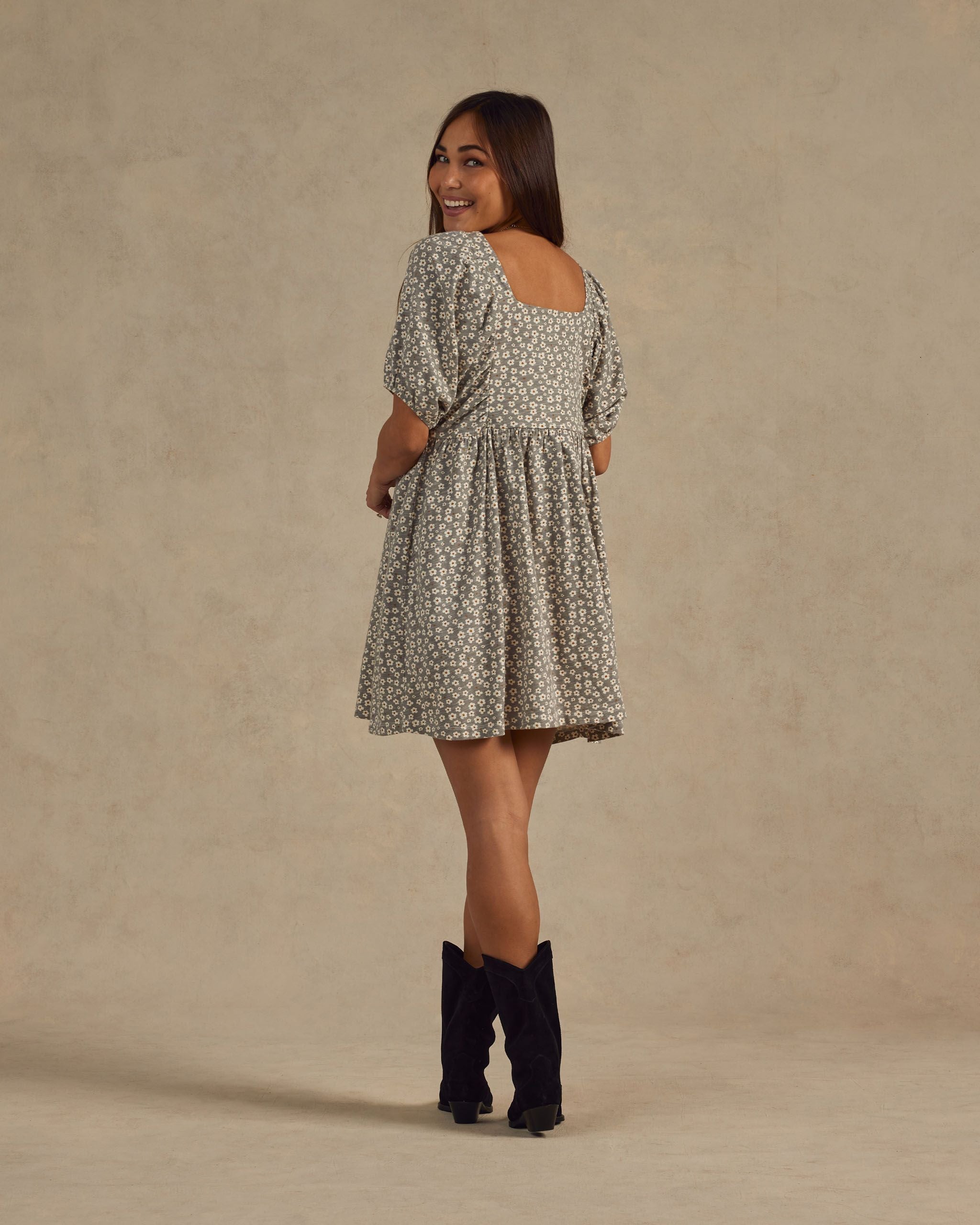 Brea Dress - Blue Ditsy