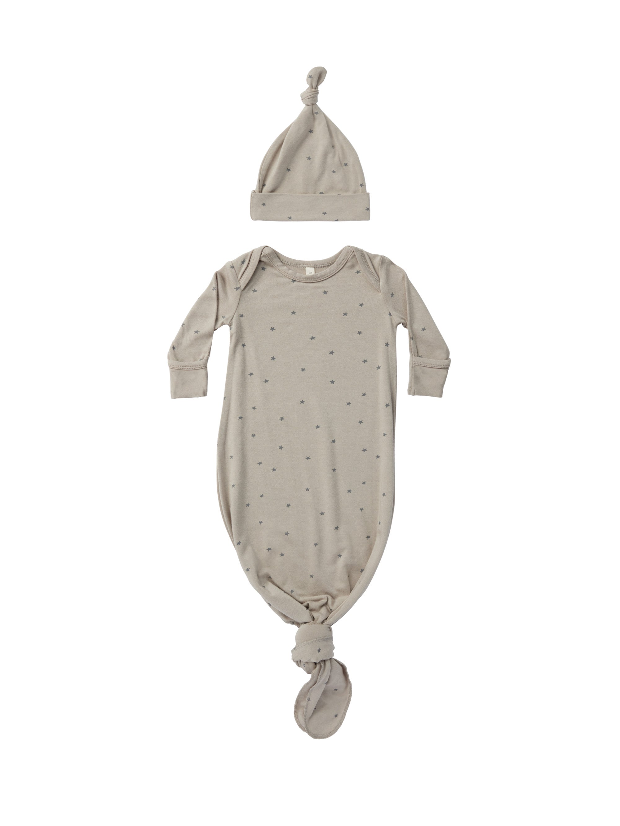 Knotted Baby Gown + Hat Set | Stars
