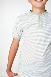 Sage/white Thin Stripe Blade Shirt