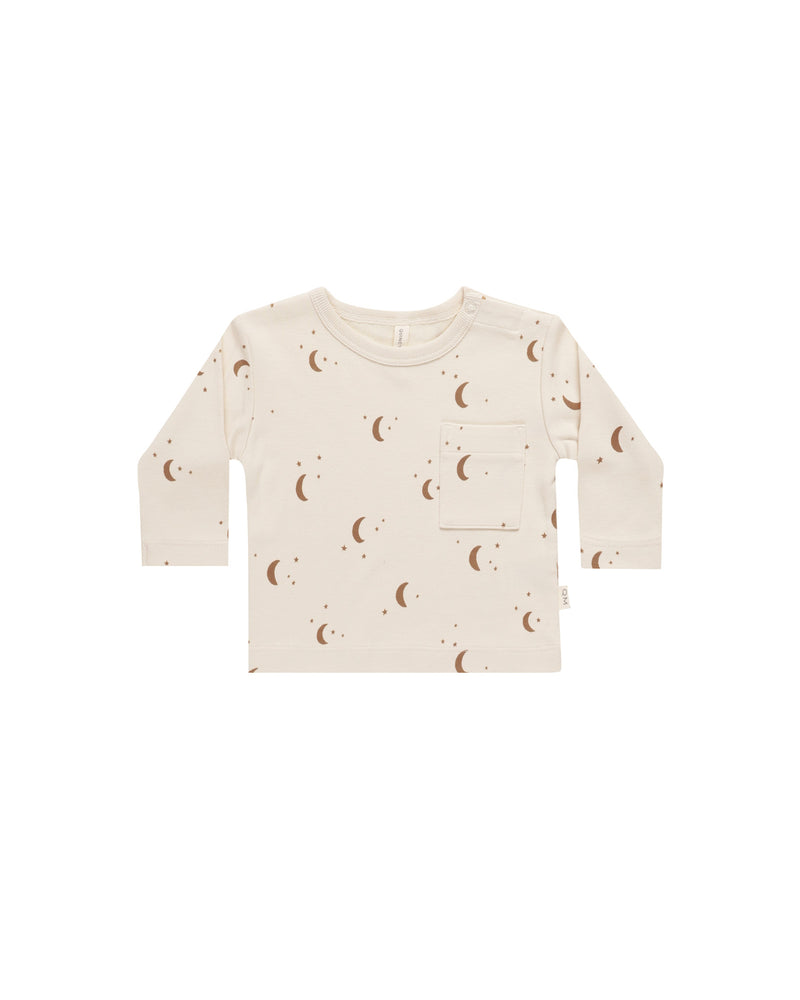 Long Sleeve Pocket Tee || Moons