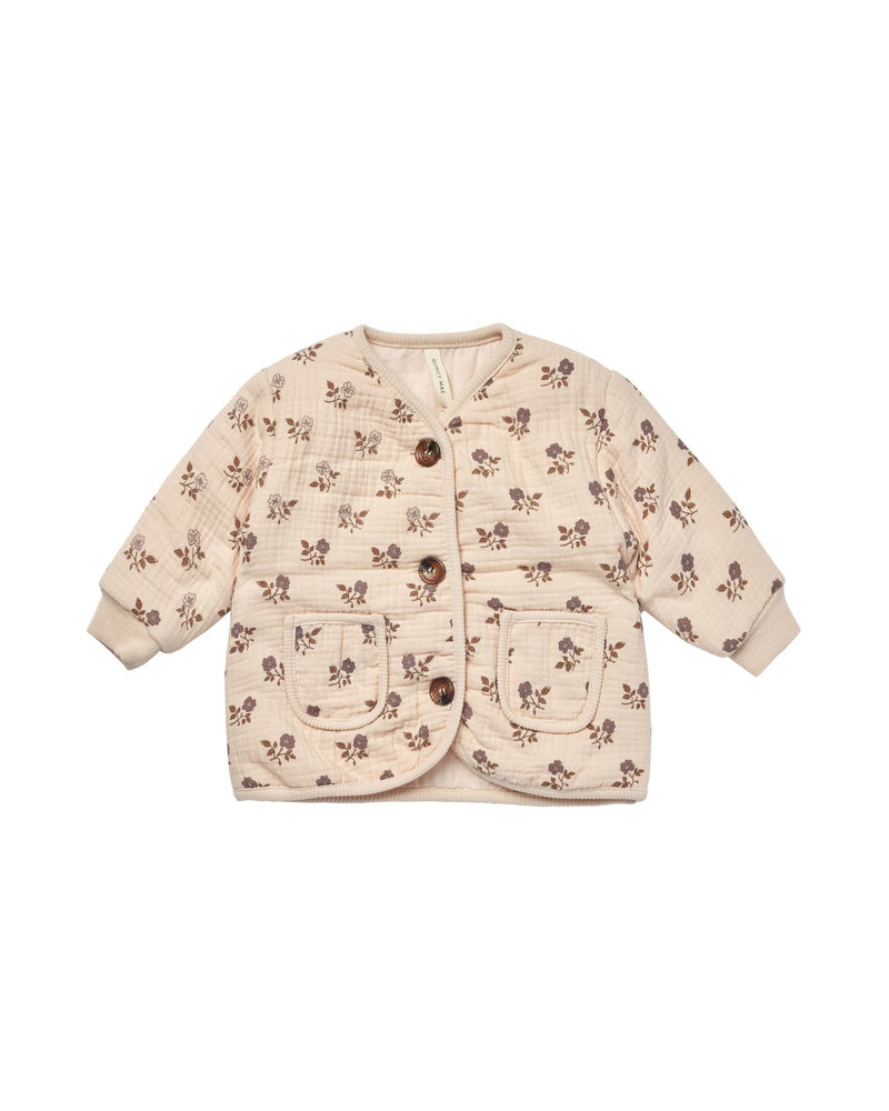 Quilted V-Neck Button Jacket | Fig