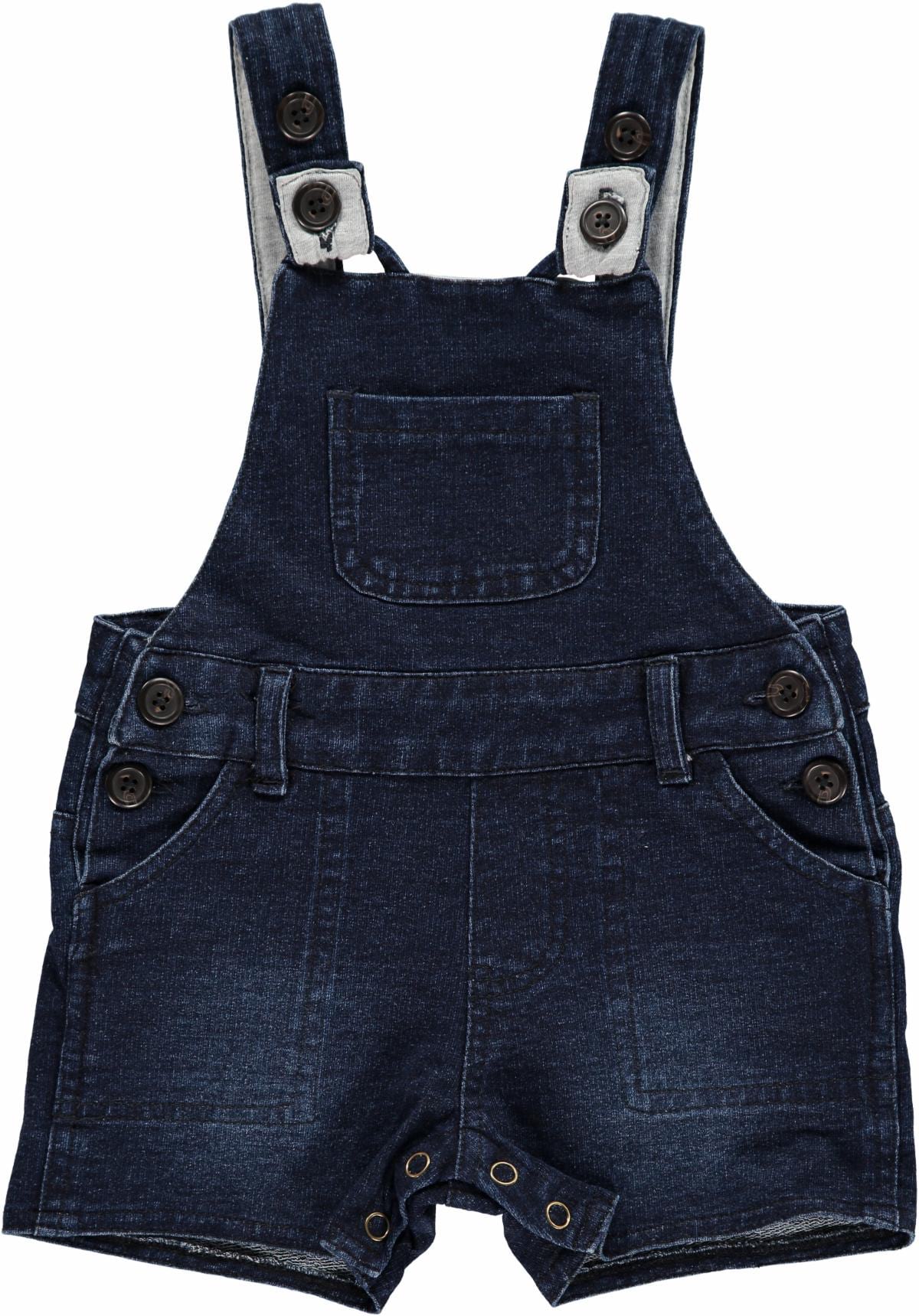 Jonty Denim Effect Shortie Overalls - Navy