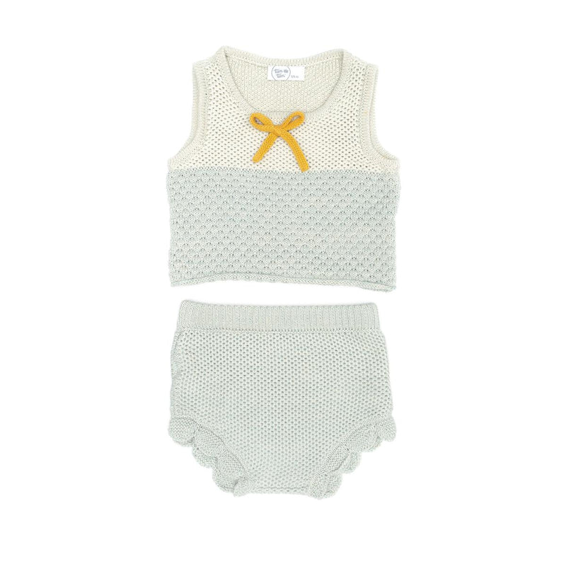 Knitted Set - Light Blue Marl