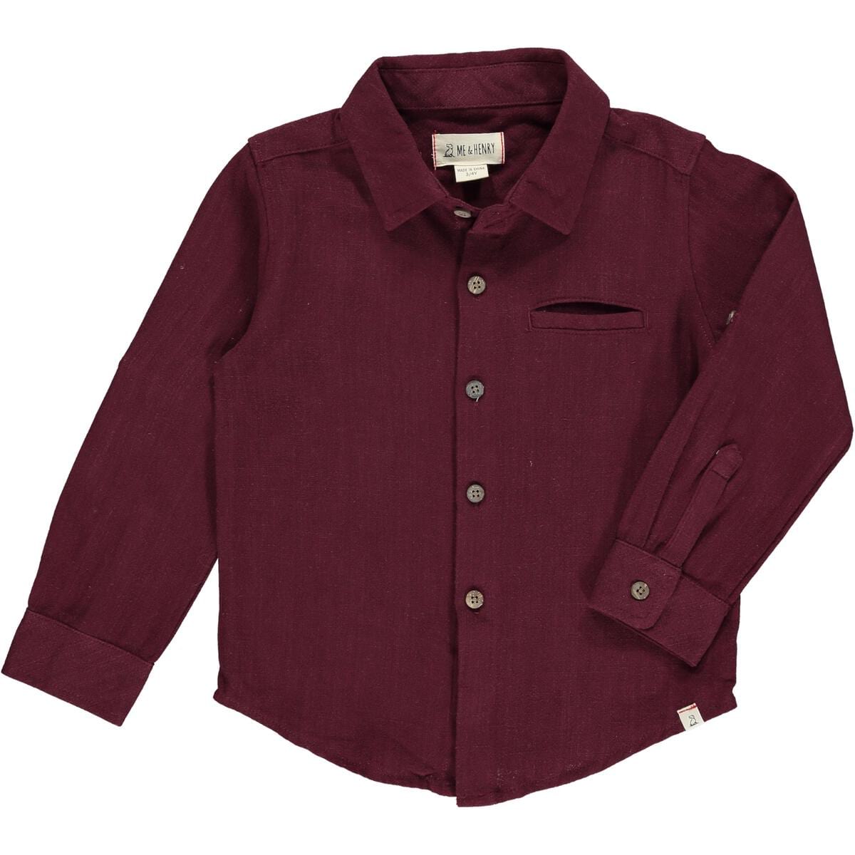 Atwood Woven Shirt | Burgundy Gauze