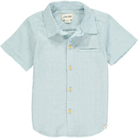 Newport Short Sleeved Shirt - Pale Blue Grid